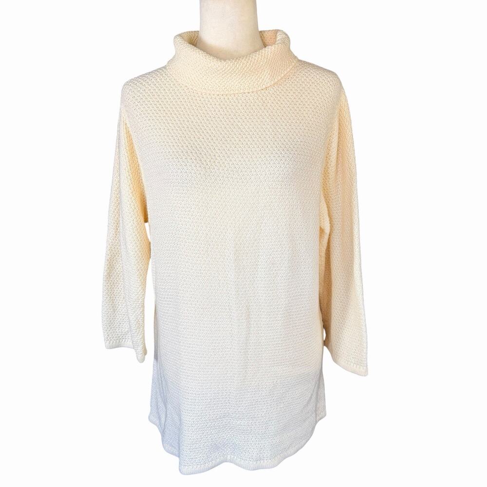 Boden Womens Tunic Wool Blend Sweater Cream 16 Cowl Neck Minimalist Cabincore